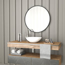 Monaco 30" Round Accent Wall Mirror in Black with Metal Frame for Bathroom, Vanity, Entryway, Dining Room, & Living Room