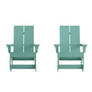 Set of 2 Wellington UV Treated All-Weather Polyresin Adirondack Rocking Chairs