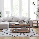 Green River Modern Farmhouse Engineered Wood Coffee Table and Powder Coated Steel Accents