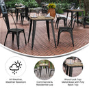 Dryden Indoor/Outdoor Dining Table, 23.75" Square All Weather Poly Resin Top with Steel Base