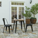 Dryden Indoor/Outdoor Dining Table, 23.75" Square All Weather Poly Resin Top with Steel Base