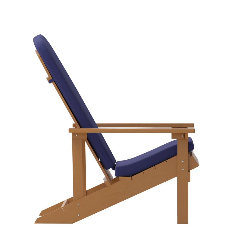 Riviera Set of 2 Weather Resistant Adirondack Patio Chairs With Vertical Lattice Backs and Comfort Foam Cushions