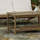 Riviera All-Weather Poly Resin Wood Two Tiered Adirondack Slatted Coffee Conversation Table