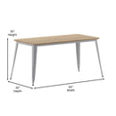 Dryden Indoor/Outdoor Dining Table with Umbrella Hole, 30" x 60" All Weather Poly Resin Top and Steel Base