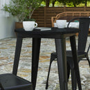 Dryden Indoor/Outdoor Dining Table, 23.75" Round All Weather Poly Resin Top with Steel Base