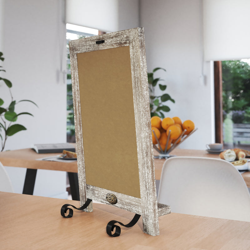 Magda Set of 10 Wall Mount or Tabletop Magnetic Chalkboards with Folding Metal Legs in Weathered,  9.5" x 14"