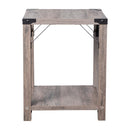 Green River Modern Farmhouse Engineered Wood End Table and Powder Coated Steel Accents
