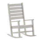 Fielder Contemporary Rocking Chair, All-Weather HDPE Indoor/Outdoor Rocker in White