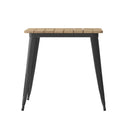 Dryden Indoor/Outdoor Dining Table with Umbrella Hole, 30" x 60" All Weather Poly Resin Top and Steel Base