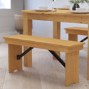 Tinsley 40" x 12" Solid Pine Folding Farmhouse Style Bench
