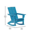 Ridley Adirondack Rocking Chair with Cup Holder, Weather Resistant HDPE Adirondack Rocking Chair