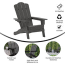 Nassau Adirondack Chair with Cup Holder, Weather Resistant HDPE Adirondack Chair, Set of 2