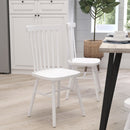 Torrin Set of Two Premium Solid Wood Spindle Back Dining Chairs with Saddle Seats and Floor Protectant Felt Pads