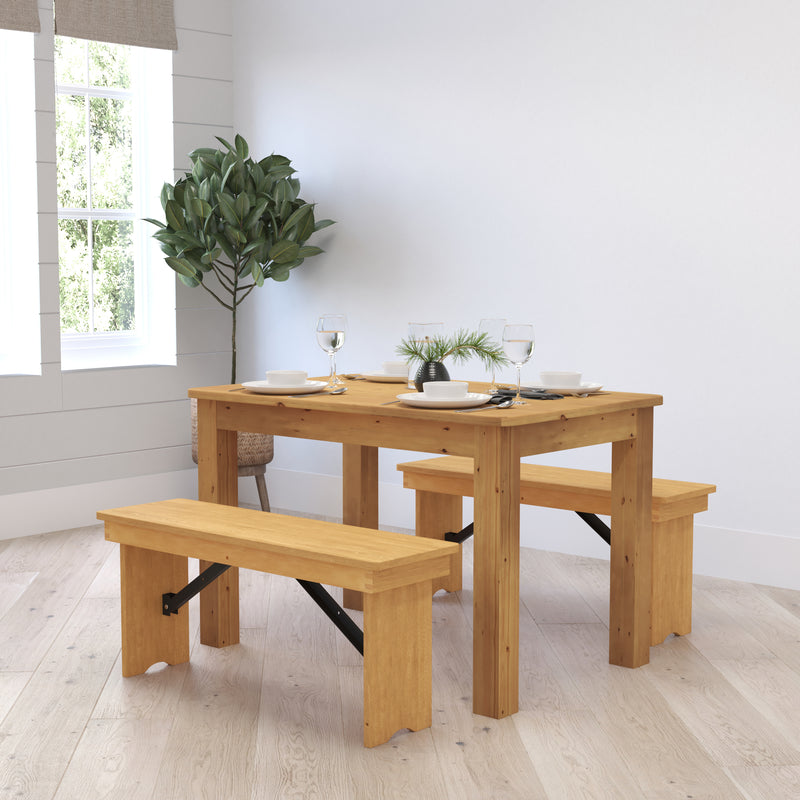 Jessamine 46" x 30" Rectangular Solid Pine Farm Dining Table