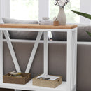 Erikson Modern Farmhouse Engineered Wood Sofa Table with Wood Bracing and Lower Shelf