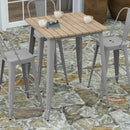 Dryden Indoor/Outdoor Bar Top Table, 31.5" Square All Weather Poly Resin Top with Steel base