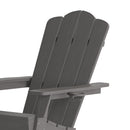 Nassau Adirondack Chair with Cup Holder, Weather Resistant HDPE Adirondack Chair in Gray