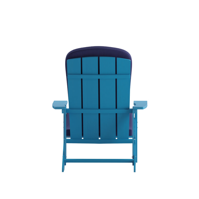 Riviera Set of 2 Weather Resistant Adirondack Patio Chairs With Vertical Lattice Backs and Comfort Foam Cushions