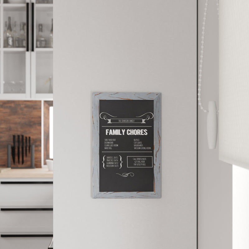 Magda Set of 10 Wall Mount Magnetic Chalkboards in Rustic Gray, 11" x 17"