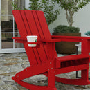 Ridley Adirondack Rocking Chair with Cup Holder, Weather Resistant HDPE Adirondack Rocking Chair