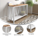 Erikson Modern Farmhouse Engineered Wood Sofa Table with Wood Bracing and Lower Shelf