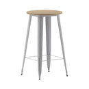 Dryden Indoor/Outdoor Bar Top Table, 23.75" Round All Weather Poly Resin Top with Steel base