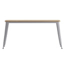 Dryden Indoor/Outdoor Dining Table with Umbrella Hole, 30" x 60" All Weather Poly Resin Top and Steel Base