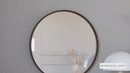 Monaco 27.5" Round Accent Wall Mirror in Black with Metal Frame for Bathroom, Vanity, Entryway, Dining Room, & Living Room