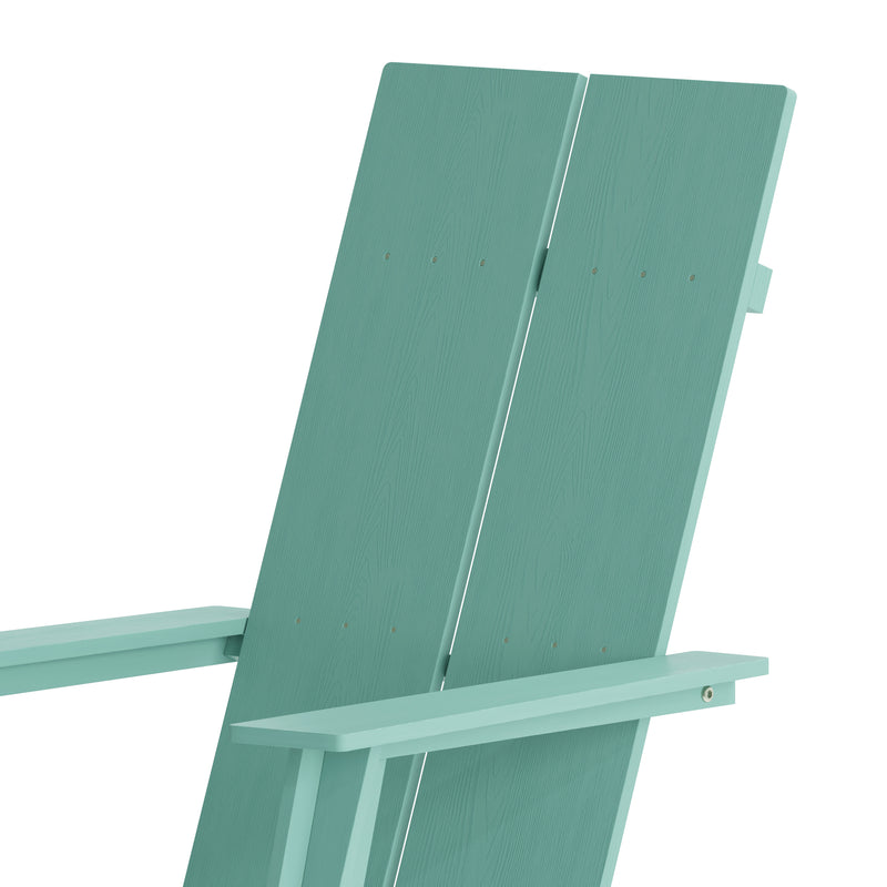 Set of 4 Piedmont Modern All-Weather Poly Resin Wood Adirondack Chairs