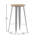 Dryden Indoor/Outdoor Bar Top Table, 23.75" Round All Weather Poly Resin Top with Steel base