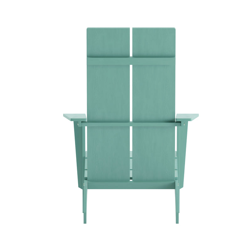Set of 4 Piedmont Modern All-Weather Poly Resin Wood Adirondack Chairs