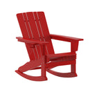 Ridley Adirondack Rocking Chair with Cup Holder, Weather Resistant HDPE Adirondack Rocking Chair