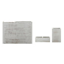 Ceely 3 Piece Wooden Desk Organizer Set for Desktop, Countertop, or Vanity in Whitewashed