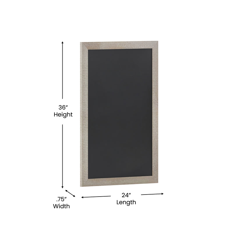 Magda 24" x 36" Weathered Wall Mount Magnetic Chalkboard Sign, Hanging Wall Chalkboard Memo Board
