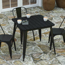 Dryden Indoor/Outdoor Dining Table, 31.5" Square All Weather Poly Resin Top with Steel Base