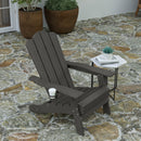 Nassau Adirondack Chair with Cup Holder, Weather Resistant HDPE Adirondack Chair, Set of 2
