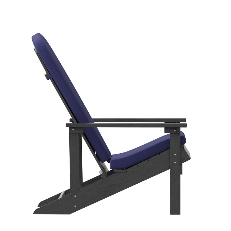 Riviera Set of 2 Weather Resistant Adirondack Patio Chairs With Vertical Lattice Backs and Comfort Foam Cushions