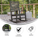 Fielder Contemporary Rocking Chair, All-Weather HDPE Indoor/Outdoor Rocker in Gray