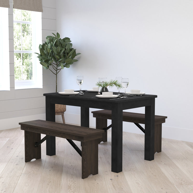 Jessamine 46" x 30" Rectangular Solid Pine Farm Dining Table