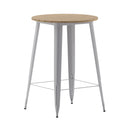 Dryden Indoor/Outdoor Bar Top Table, 30" Round All Weather Poly Resin Top with Steel base