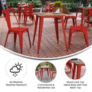 Dryden Indoor/Outdoor Dining Table, 23.75" Square All Weather Poly Resin Top with Steel Base