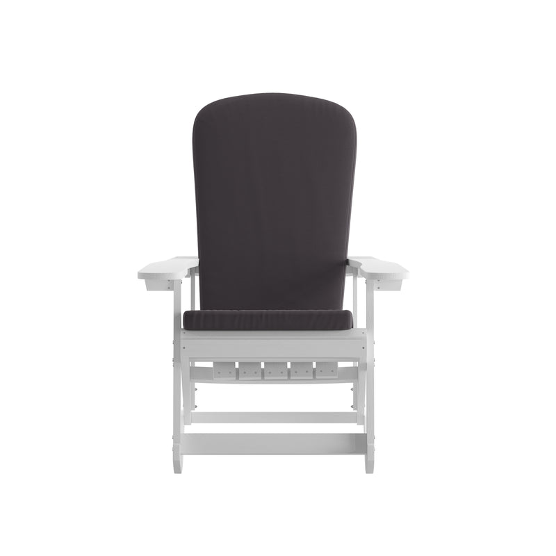 Atlantic All-Weather Polyresin Adirondack Rocking Chair with Vertical Slats and Weather Resistant Cushions