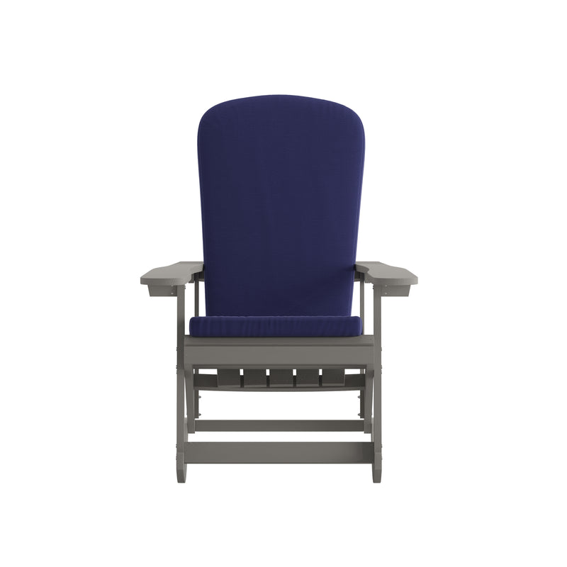 Atlantic All-Weather Polyresin Adirondack Rocking Chair with Vertical Slats and Weather Resistant Cushions