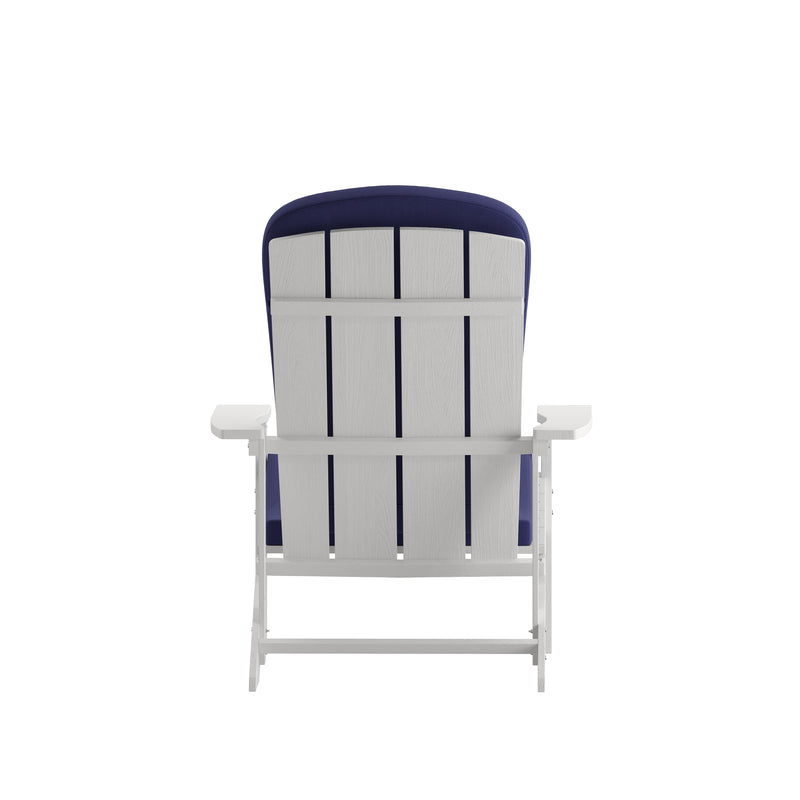 Riviera Set of 2 Weather Resistant Adirondack Patio Chairs With Vertical Lattice Backs and Comfort Foam Cushions