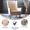 Regal Traditional Wingback Accent Chair, Faux Leather Upholstery and Wooden Frame and Legs