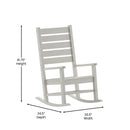 Fielder Contemporary Rocking Chair, All-Weather HDPE Indoor/Outdoor Rocker in White