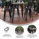 Dryden Indoor/Outdoor Bar Top Table, 31.5" Square All Weather Poly Resin Top with Steel base