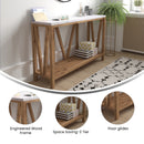 Erikson Modern Farmhouse Engineered Wood Sofa Table with Wood Bracing and Lower Shelf