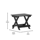 Ridley Outdoor Folding Side Table, Portable All-Weather HDPE Adirondack Side Table in Black