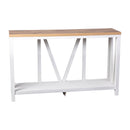 Erikson Modern Farmhouse Engineered Wood Sofa Table with Wood Bracing and Lower Shelf